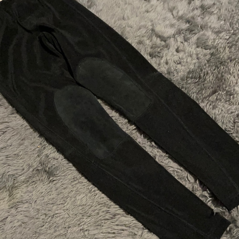 Black riding pants with leather patches medium